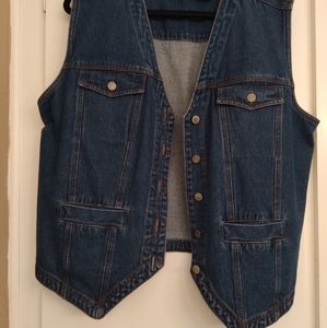 Bill Blass blue denim vest,